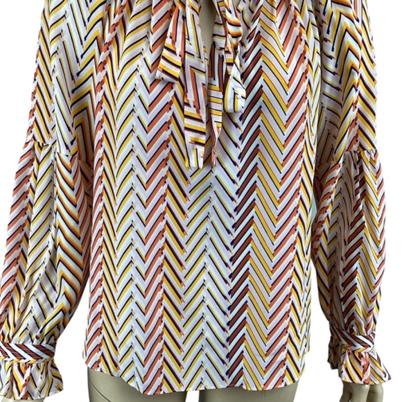 Anthropologie Marie Oliver Christienne Silk Peasant Blouse Top Size XS Orange - Picture 7 of 11